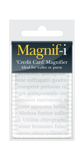 sealed translucent credit card sized magnifier