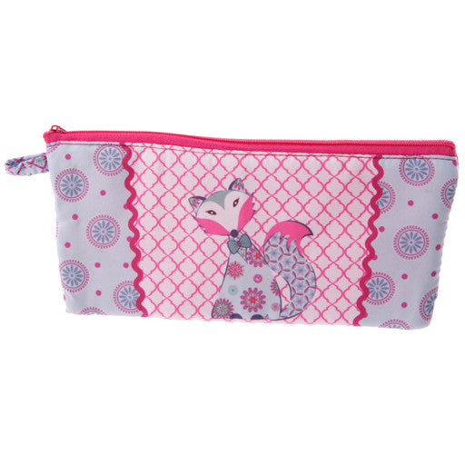 colourful cartoon fox on a pencil case