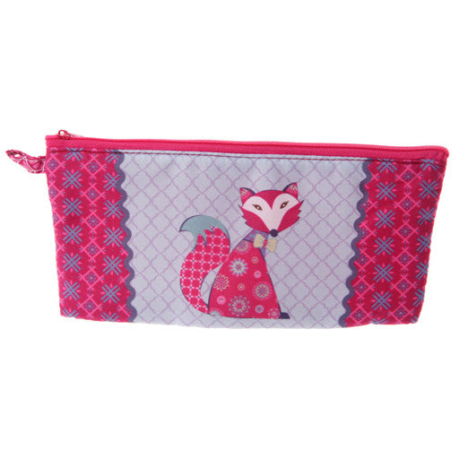colourful cartoon fox on a pencil case