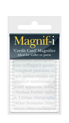 sealed translucent credit card sized magnifier 