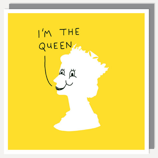 typographical - greetings card, in white, yellow, with black text 