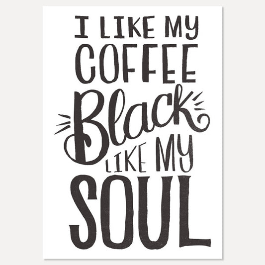 typography on white postcard - Black Coffee