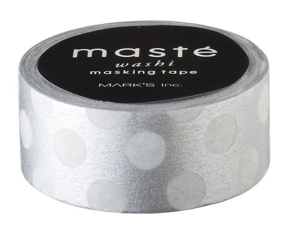 BFADMJ004105 Maste Basic Silver Polka Dots - Washi Tape