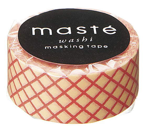 BFADMJ004113 Maste Basic Nostalgic Salmon Pink Checkered - Washi Tape