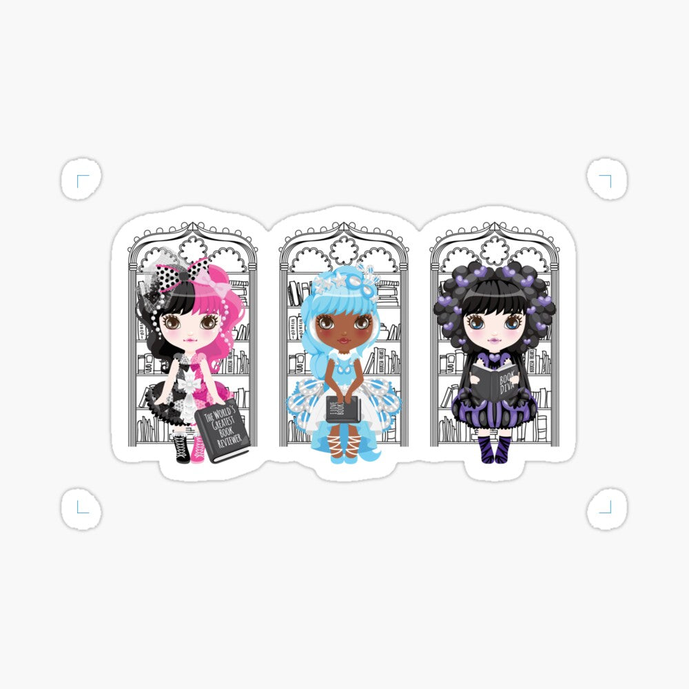 diva dolls sticks showing 3 diverse kawaii dolls