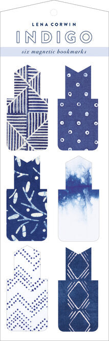 blue patterned bookmarks on a card